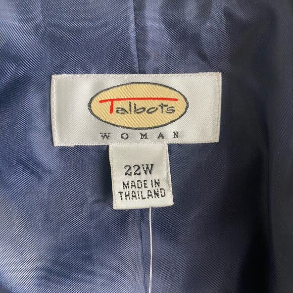 Talbots Plus Blazer Jacket Sz 22W Blue White Striped Office Career Italy NWT New - Picture 3 of 12